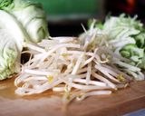 もやしお好み焼き みそソース添え作り方1写真