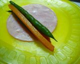 ハム１枚☆お弁当に＊アスパラにんじん巻き作り方2写真