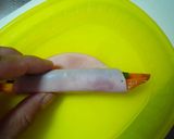 ハム１枚☆お弁当に＊アスパラにんじん巻き作り方3写真