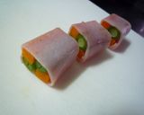 ハム１枚☆お弁当に＊アスパラにんじん巻き作り方6写真