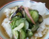 夏野菜で簡単冷茶漬け作り方5写真