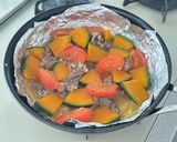 牛肉とかぼちゃのバターしょうゆ蒸し作り方4写真