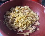 新玉ねぎと豚挽肉の味噌香るパスタ作り方3写真