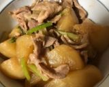 カブと豚肉の煮つけ（味噌味)作り方10写真