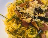 カツオのたたき＆長ネギの和風パスタ作り方3写真