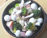 ブロッコリーベーコンうずら卵アヒージョ作り方3写真