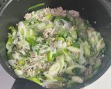 ネギとひき肉のスープ作り方6写真