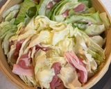キャベツと豚肉の赤唐辛子せいろ蒸し作り方2写真