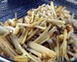 ブラウンえのき茸と帆立缶の炊き込みご飯作り方1写真