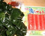 海からのサラダと生わかめを餃子のたれで作り方1写真