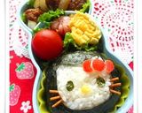 【キャラ弁】くり抜きキティのお弁当作り方5写真