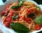 トマトとバジルの冷製パスタ作り方4写真