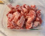 たけのこと豚バラ切り落としの炒め煮。作り方1写真