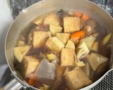 南瓜、筍、野菜、厚揚げ、蕨の煮物、筍飯作り方3写真