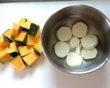 大好きいっぱい❤カボチャ＆さつま芋サラダ作り方1写真