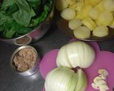夏の一皿★モロヘイヤのジャーマンポテト作り方1写真