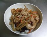 残りきんぴら生姜焼き丼作り方4写真