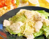 キャベツと鳥胸肉のレモンクリームパスタ作り方7写真