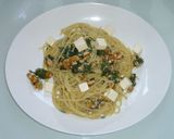 胡桃とチーズのバジルクリーム✿冷製パスタ作り方3写真