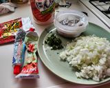 ランチに!ヤリイカと玉ねぎのイカ墨パスタ作り方1写真
