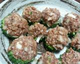 ゴーヤの肉詰めレンジ蒸し作り方5写真