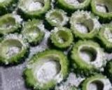 ゴーヤの肉詰めレンジ蒸し作り方2写真