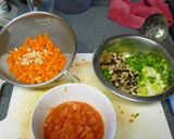 とんかつ肉のステーキ 野菜ソースがけ作り方1写真