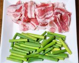 にんにくの芽と豚肉のだしマヨ炒め!作り方1写真