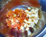 トマトとコロコロチーズの卵焼き♬作り方1写真