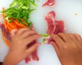 親子で作る野菜の肉巻き作り方1写真
