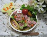 ハート型で簡単ぶうぶうちゃんおにぎり作り方11写真