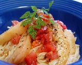 桃と生ハムの冷製パスタ♪作り方13写真