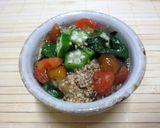 モロヘイヤとなめことトマトの和え物作り方7写真