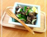 おつまみに☆砂肝のにんにく炒めレモン添え作り方4写真