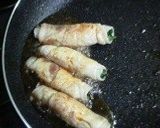 豚肉のモロヘイヤ巻き(ショウガ焼き）作り方5写真