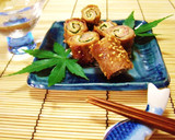 焼き肉のタレdeお揚げと大葉の豚巻き巻き作り方11写真