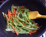 ささげ（ささぎ）＋にんじん＝きんぴら作り方3写真