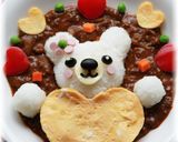 ✿メッセージ♡白クマちゃん＊デコカレー✿作り方3写真