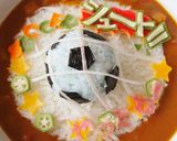 ゴール決めた！サッカーボールのデコカレー作り方7写真
