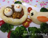 ♪小鳥の親子♪ほっこりデコカレー＊＾＾＊作り方7写真