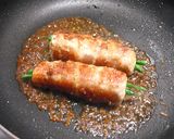 ちくわとインゲンのくるくる焼き豚☆作り方3写真