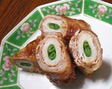 ちくわとインゲンのくるくる焼き豚☆作り方4写真