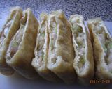 油揚げのキャベツとひき肉詰め作り方5写真