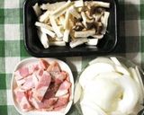 カリカリベーコン☆玉葱エリンギバター醤油作り方1写真