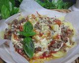 フライパンでじゃがいもとひき肉のピザ風作り方8写真