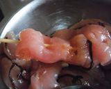 シンプル☆鶏ささみと塩昆布の串天作り方3写真