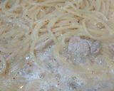 あわび茸と豚肉のマスタードパスタ作り方4写真
