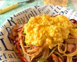 昼食★喫茶店のとろとろ卵かけナポリタン作り方10写真