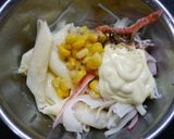 簡単！マカロニサラダ　ペンネ＆カニカマ作り方1写真