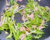 水菜とベーコンのレモンバターパスタ作り方4写真